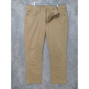 Levis 514 Jeans Mens 35x30 Beige Denim Slim Straight Mid Rise Cotton Red Tab